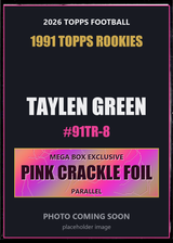 2026 Topps Football Taylen Green 1991 Topps Rookies #91TR-8 Pink Crackle Foil