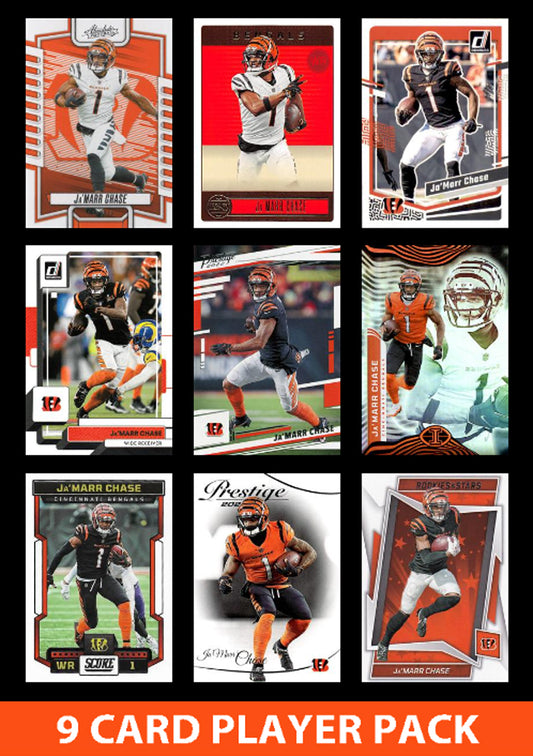 Ja'Maar Chase 9 Card Player Pack 2023 Donruss Panini Score Cincinnati Bengals