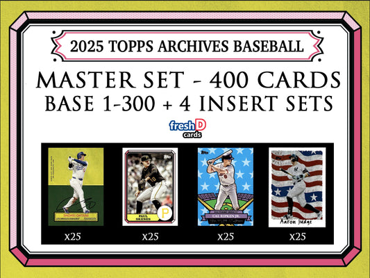 2025 Topps Archives Master Set - 400 Cards - 1964 Stand Ups Boardwalk CyberStats All Stars