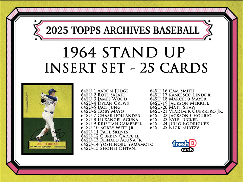 2025 Topps Archives Insert Complete Set 1964 Stand Ups Ohtani Judge Kurtz Wood Sasaki
