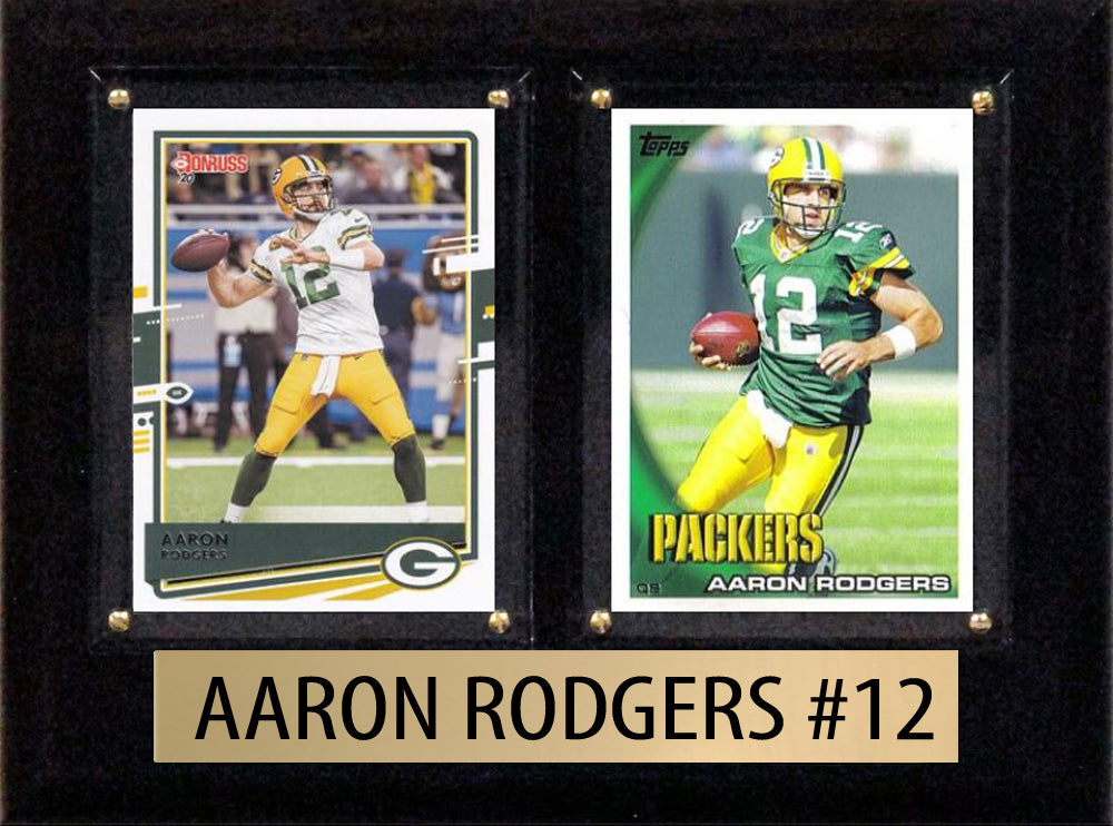 Aaron Rodgers Score Donruss 2022 2021  2 Card 6" x 8" Plaque Green Bay Packers