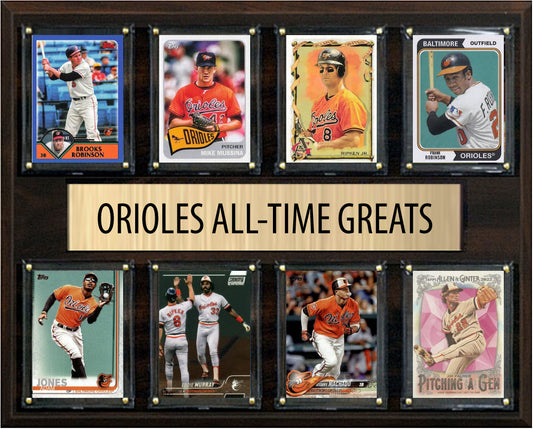 Baltimore Orioles All Time Greats Legends Plaque 8 Cards Cal Ripken Manny Machado Palmer