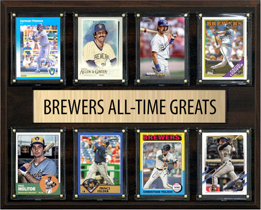 Milwaukee Brewers All Time Greats Legends Plaque 8 Cards Robin Yount Paul Molitor