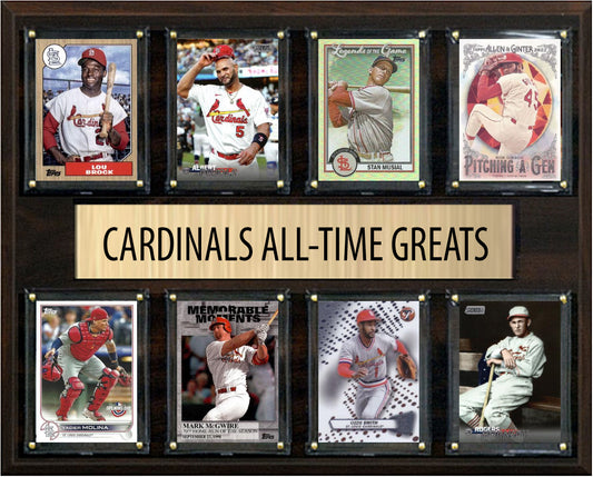 St Louis Cardinals All Time Greats Legends Plaque 8 Cards Albert Pujols Musial Molina Brock