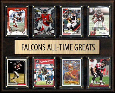 Atlanta Falcons All Time Greats Legends Plaque 8 Cards Deion Sanders Matt Ryan