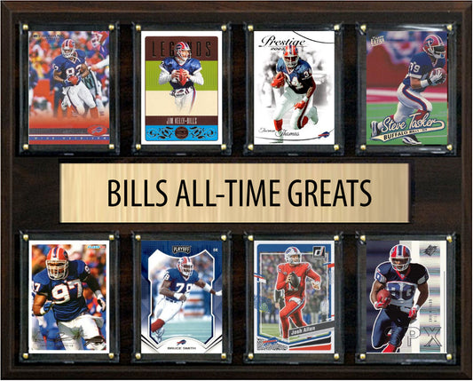 Buffalo Bills All Time Greats Legends Plaque 8 Cards Josh Allen Jim Kelly Thurman Thomas Reed