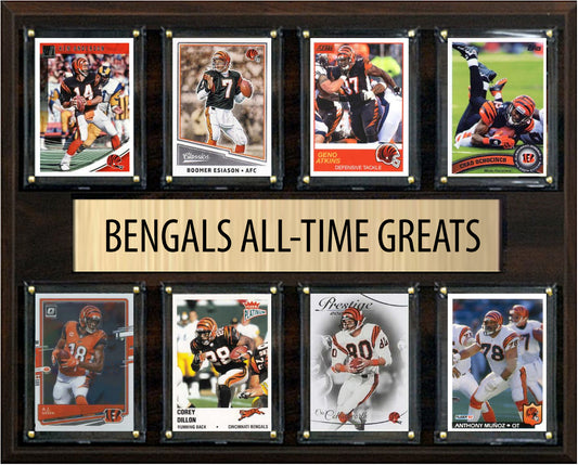 Cincinnati Bengals All Time Greats Legends Plaque 8 Cards Boomer Esiason Munoz Ickey
