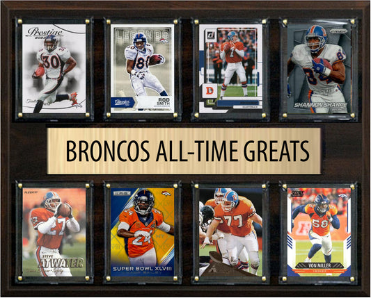 Denver Broncos All Time Greats Legends Plaque 8 Cards John Elway Peyton Manning Davis