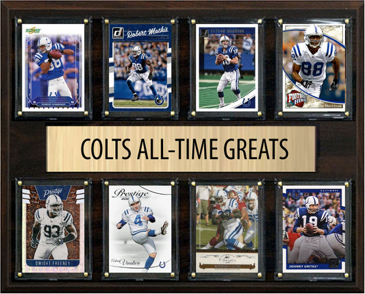 Indianapolis Colts All Time Greats Legends Plaque 8 Cards Peyton Manning Andrew Luck