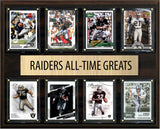Las Vegas Raiders (Oakland) All Time Greats Legends Plaque 8 Cards Bo Jackson Stabler Long