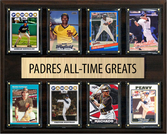 San Diego Padres All Time Greats Legends Plaque 8 Cards Tony Gwynn Dave Winfield Hoffman
