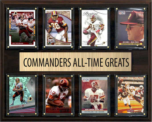 Washington Commanders All Time Greats Legends Plaque 8 Cards Joe Theismann Art Monk