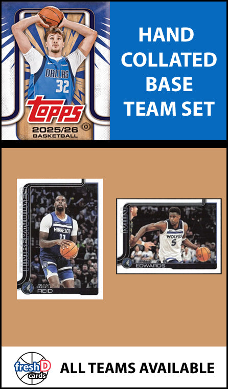 2025-26 2026 Topps Minnesota Timberwolves NBA Team Set + 2024 2023 Panini Hoops Anthony Edwards