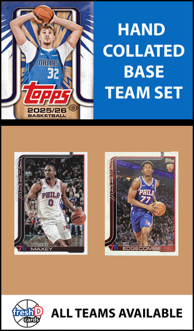 2025-26 Topps NBA Flagship Team Set Philadelphia 76ers Sixers Maxey Edgecombe Iverson