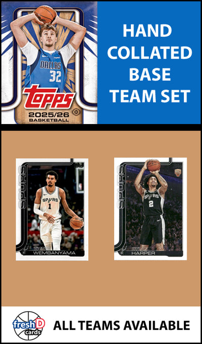 2025-26 Topps NBA Flagship Team Set San Antonio Spurs Wembanyama Dylan Harper RC