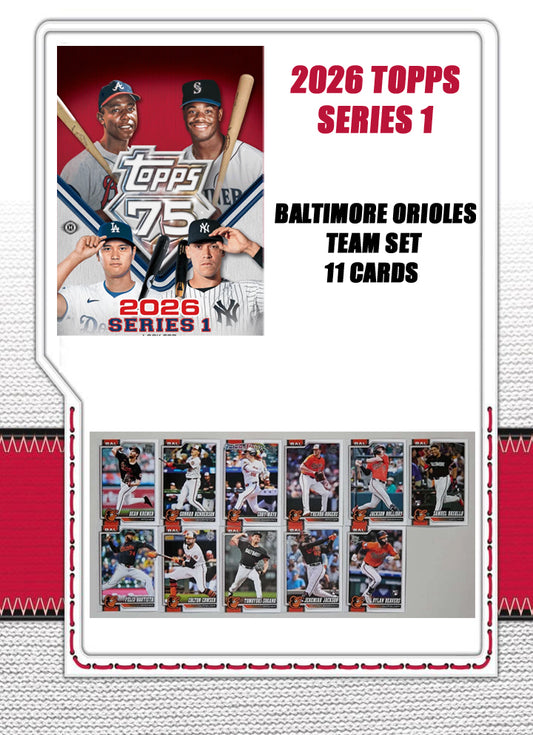 2026 Topps Series 1 Baseball Card Team Set Baltimore Orioles Basallo RC Henderson Holliday