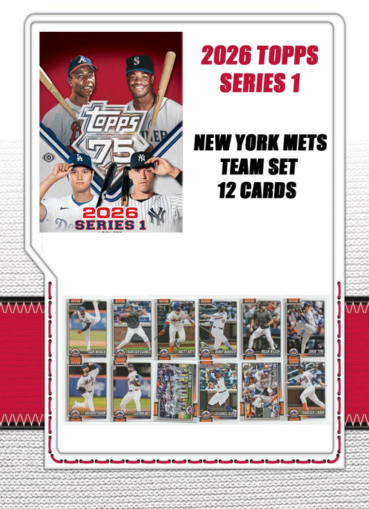 2026 Topps Series 1 Baseball Card Team Set New York Mets Nolan McLean Jonah Tong Lindor