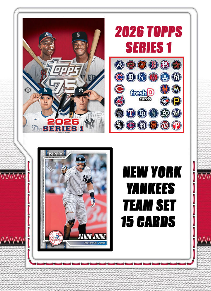 2026 Topps Series 1 Baseball Card Team Set New York Yankees Aaron Judge Schlittler RC