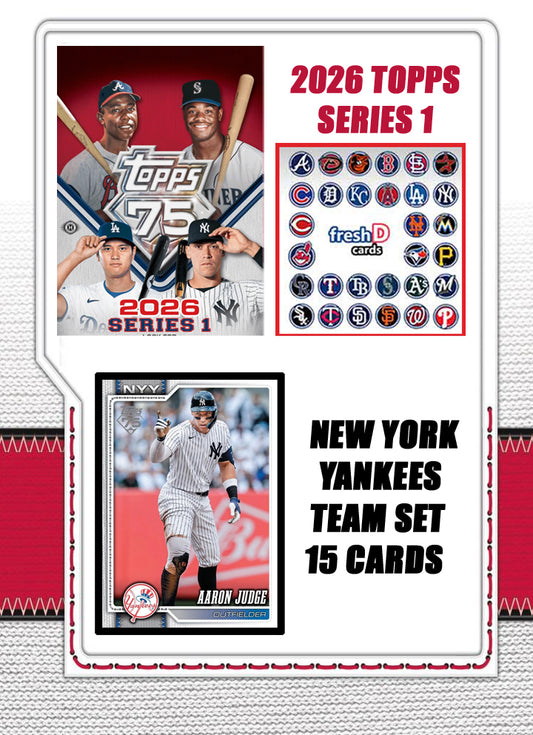 2026 Topps Series 1 Baseball Card Team Set New York Yankees Aaron Judge Schlittler RC