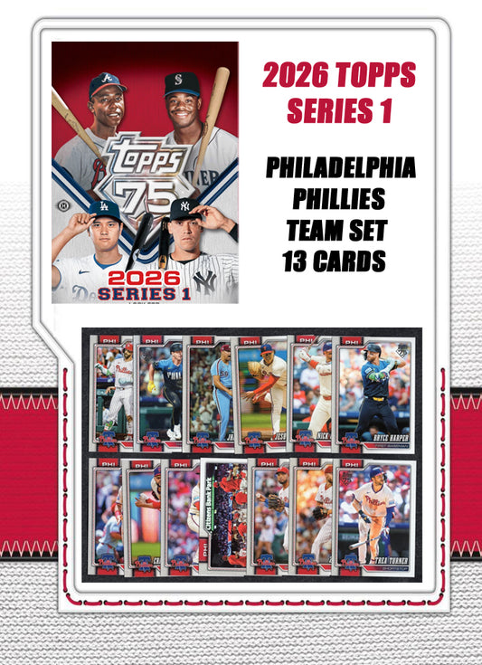 2026 Topps Series 1 Baseball Card Team Set Philadelphia Phillies Bryce Harper Trea Turner