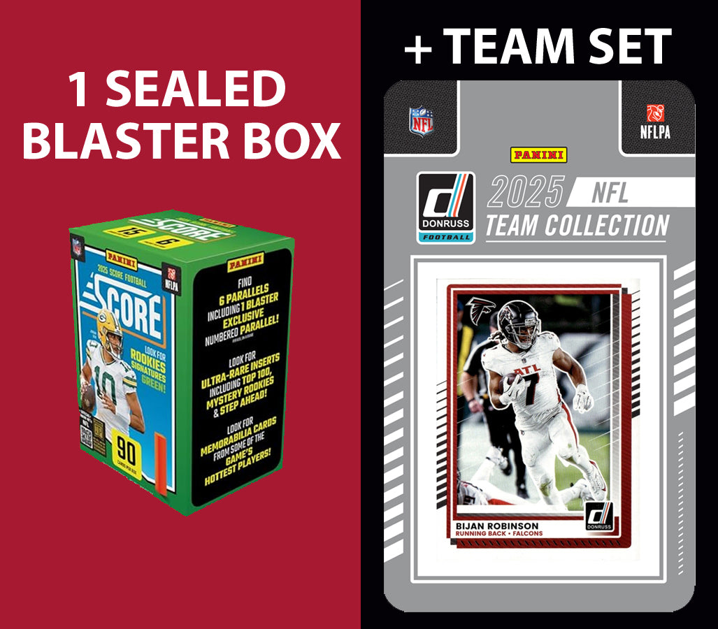 2025 SCORE Blaster Box + 2025 Donruss Team Set Atlanta Falcons Bijan Robinson Michael Penix Jr