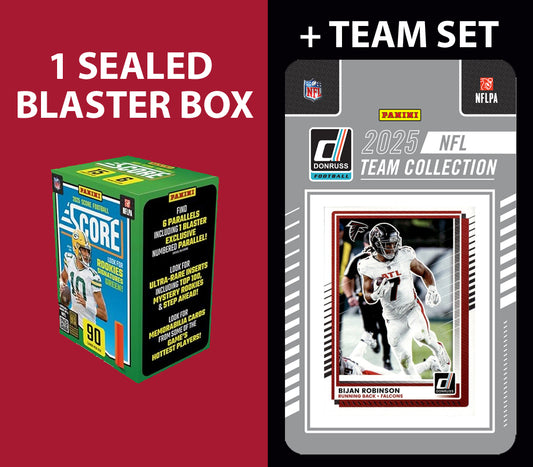 2025 SCORE Blaster Box + 2025 Donruss Team Set Atlanta Falcons Bijan Robinson Michael Penix Jr