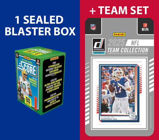 2025 SCORE Blaster Box + 2025 Donruss Team Set Buffalo Bills Josh Allen James Cook