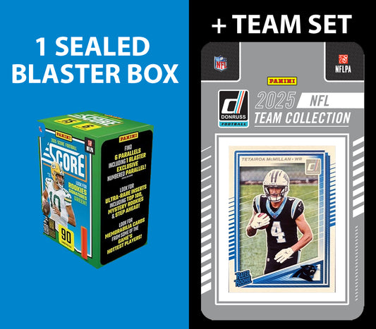 2025 SCORE Blaster Box + 2025 Donruss Team Set Carolina Panthers Tetairoa McMillan RC