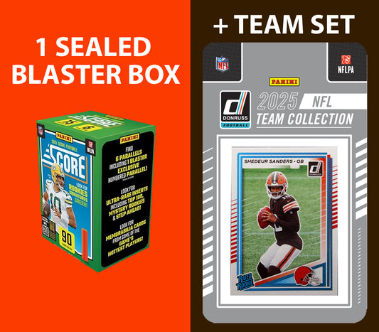 2025 SCORE Blaster Box + 2025 Donruss Team Set Cleveland Browns - Shedeur Sanders RC