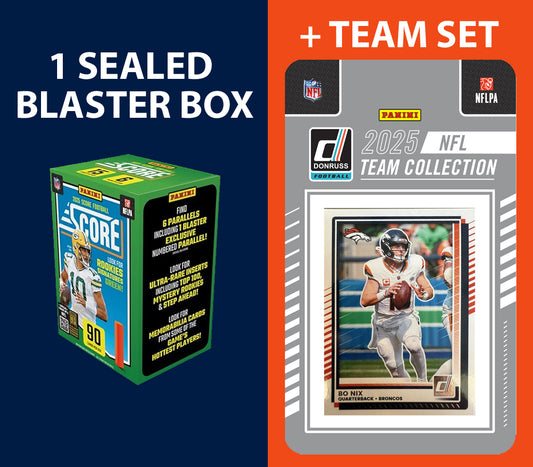 2025 SCORE Blaster Box + 2025 Donruss Team Set Denver Broncos Bo Nix John Elway