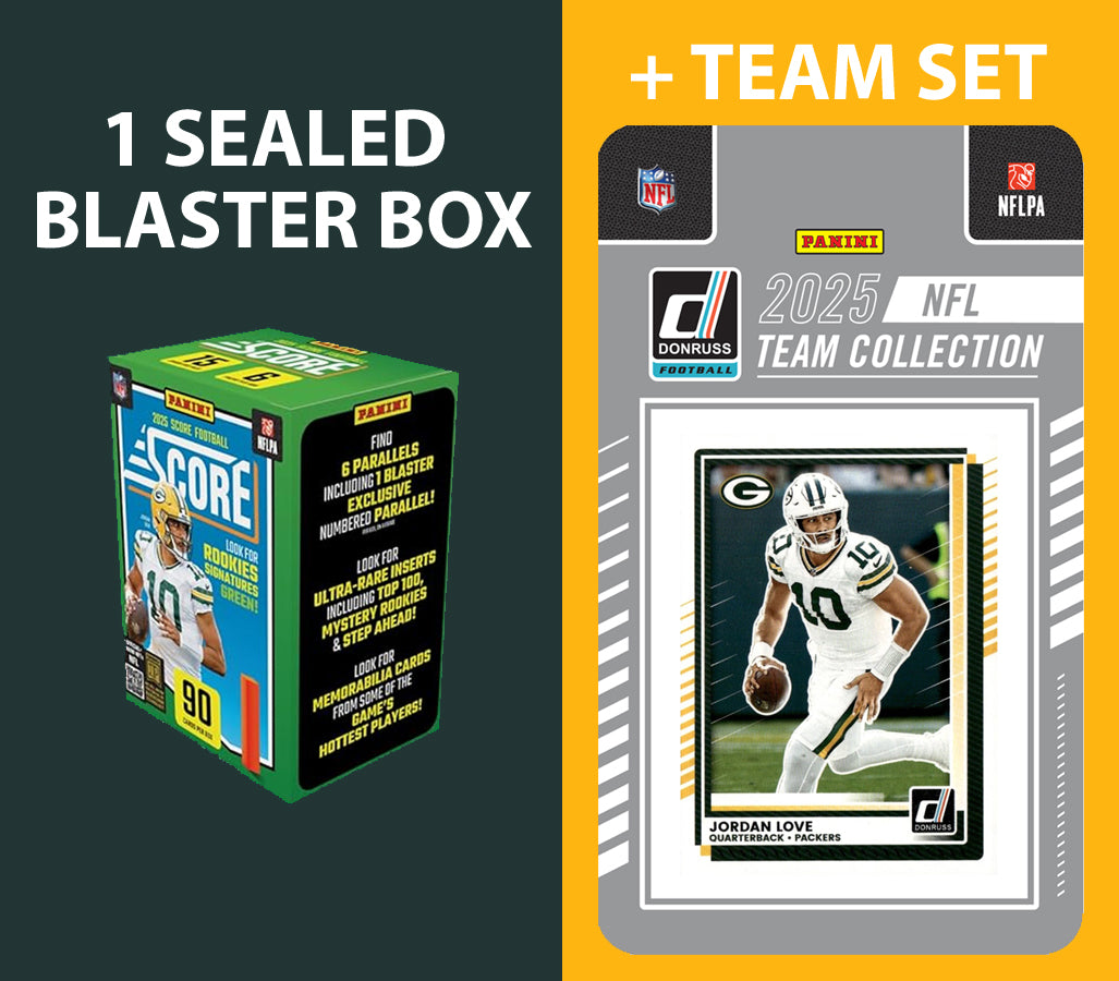 2025 SCORE Blaster Box + 2025 Donruss Team Set Green Bay Packers - Jordan Love