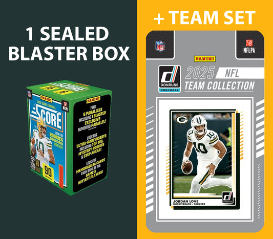 2025 SCORE Blaster Box + 2025 Donruss Team Set Green Bay Packers - Jordan Love