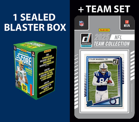 2025 SCORE Blaster Box + 2025 Donruss Team Set Indianapolis Colts - Tyler Warren RC