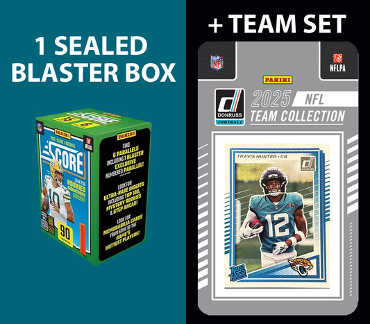 2025 SCORE Blaster Box + 2025 Donruss Team Set Jacksonville Jaguars - Trevor Lawrence Travis Hunter RC