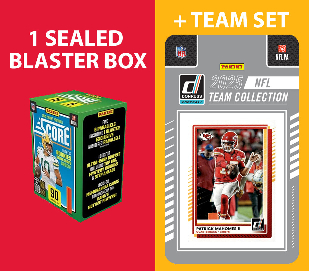 2025 SCORE Blaster Box + 2025 Donruss Team Set Kansas City Chiefs - Mahomes Travis Kelce