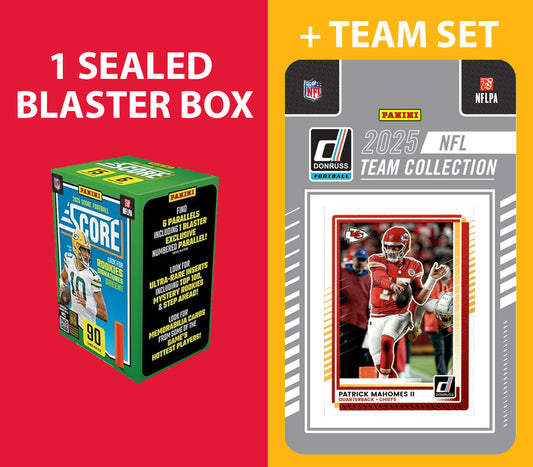 2025 SCORE Blaster Box + 2025 Donruss Team Set Kansas City Chiefs - Mahomes Travis Kelce