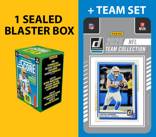 2025 SCORE Blaster Box + 2025 Donruss Team Set Los Angeles Chargers Herbert Hampton RC