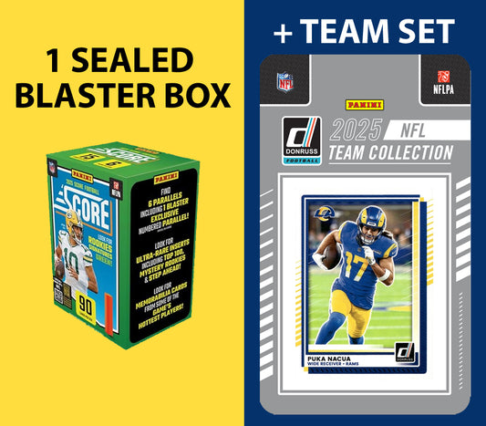 2025 SCORE Blaster Box + 2025 Donruss Team Set Los Angeles Rams - Nacua Stafford