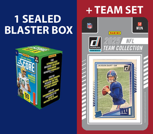 2025 SCORE Blaster Box + 2025 Donruss Team Set New York Giants - Jaxson Dart Skattebo