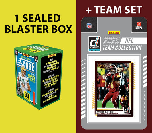 2025 SCORE Blaster Box + 2025 Donruss Team Set Washington Commander Jayden Daniels