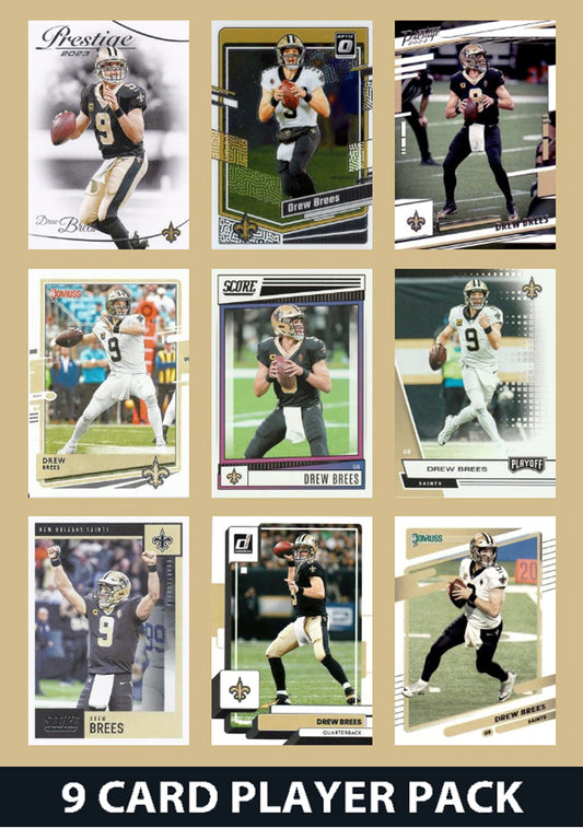 Drew Brees 9 Card Legend Pack Donruss 2023 2024 Topps Panini Score New Orleans Saints