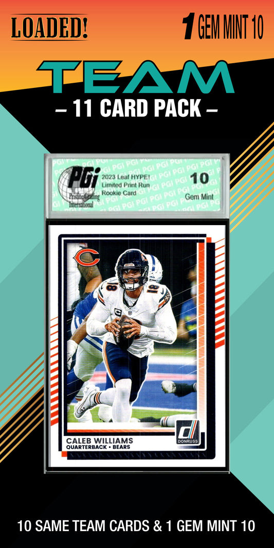 NFL 10 Card Graded Chicago Bears Pack