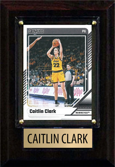 Caitlin Clark 2024 Panini 4x6 Basketball Card Plaque Iowa Hawkeyes
