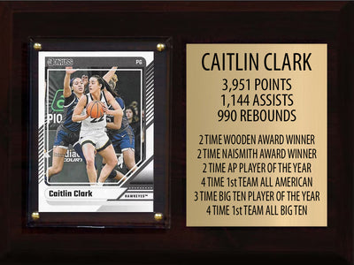Caitlin Clark 2024 Panini Collection Iowa Hawkeyes Career Stats Plaque 6"x8"
