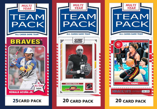 Atlanta City Team Pack Braves Falcons Hawks 2024 2023 2025 Acuna Penix Trae Young