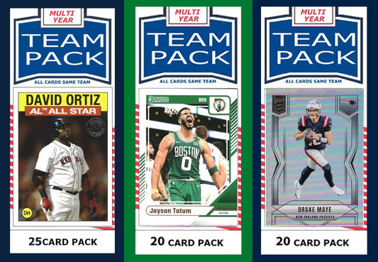 Boston City Team Pack Red Sox Celtics Patriots 2024 2023 2025 Ortiz Drake Maye Tatum