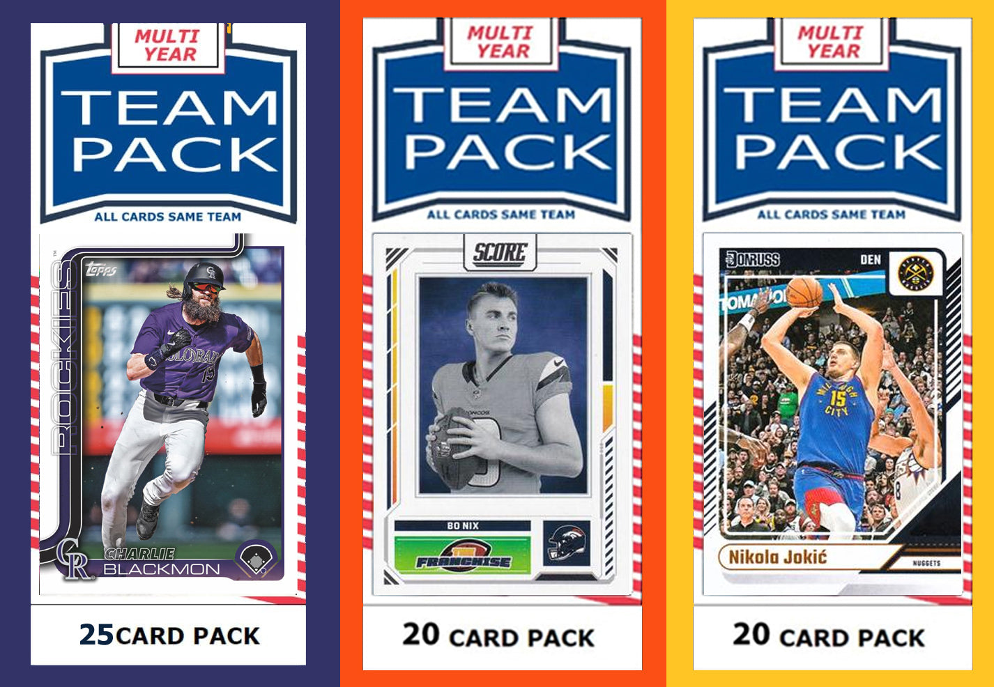 Denver City Team Pack Rockies Broncos Nuggets 2024 2023 2025 Bo Nix Blackmon Jokic