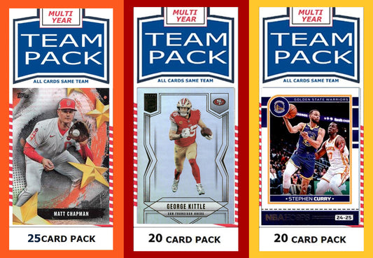 San Francisco City Team Pack 49ers Giants Warriors 2024 2023 2025 Steph Curry Kittle Chapman