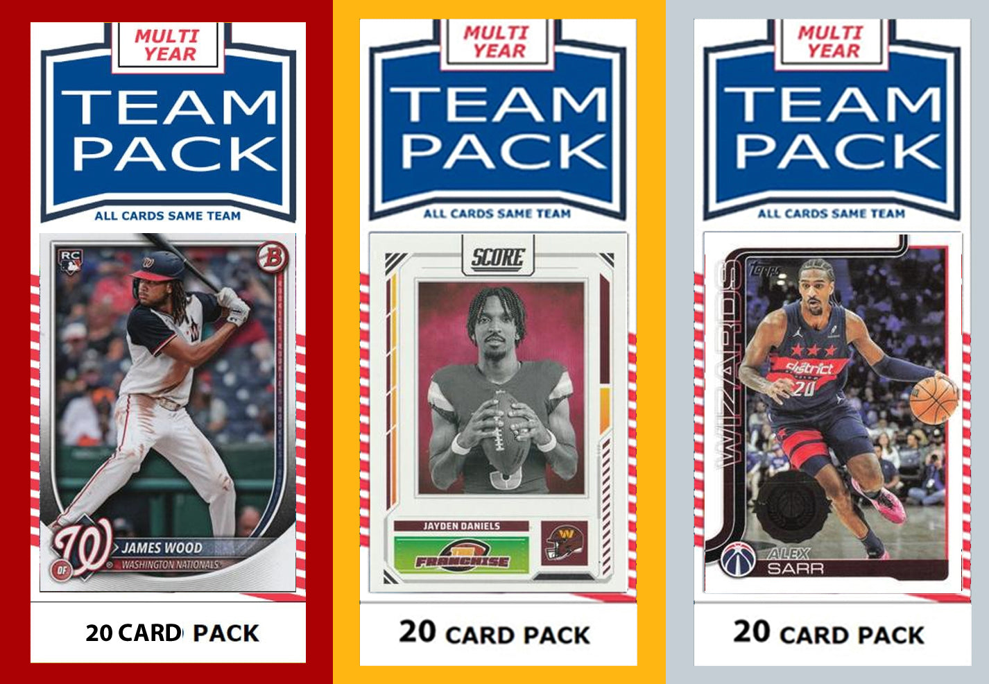 Washington DC City Team Pack Commanders Nationals Wizards 2024 2026 2025 Jayden Daniels