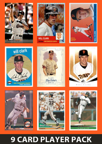Will Clark San Francisco Giants 9 Card Legend Pack Topps Bowman 2025 2024 1990s